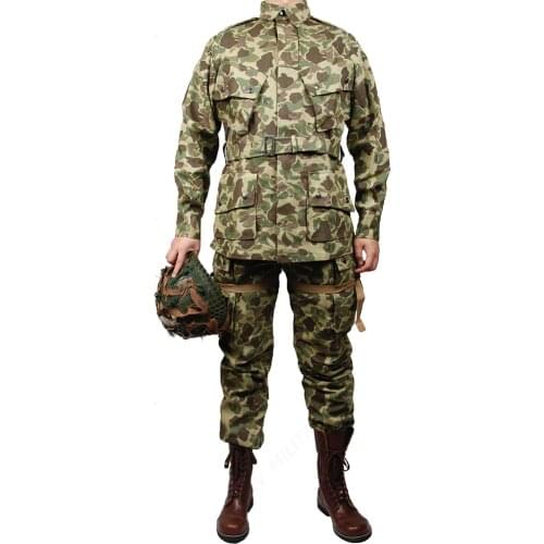 WWII WW2 US Army M42 Uniform 101 Air Force Paratroopers Troops Suits Pacific Duck camouflage Jacket and pants No helmet, no shoe