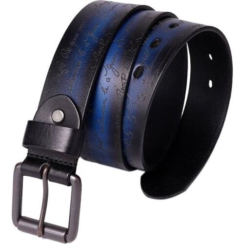 Vintage Genuine Cowhide Letter Belts Punk nightclub Rock Women Business Skin pin buckle waistband Simple Belt