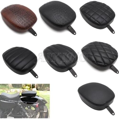 Motorcycle Passenger Rear Seat Pad Leather Pillow for Harley Sportster XL 1200 883 72 48 Forty-eight 2010-2015