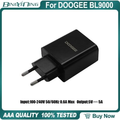 New Original For DOOGEE BL9000 USB Power Adapter Charger EU Plug Travel Fast Charger 3.0 USB Cable Data Line Charging Cable