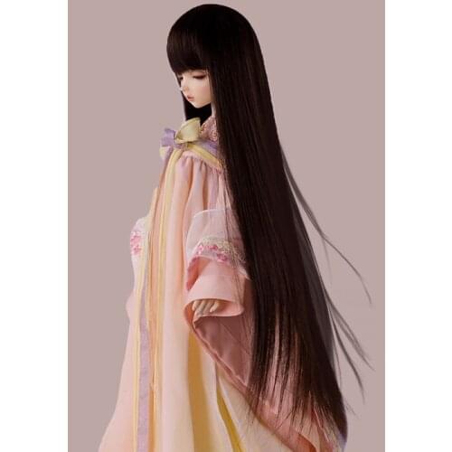 1/3 1/4 1/6 1/8 bjd sd doll Bangs long straight hair high temperature fiber hair black doll wig multi-color doll accessories