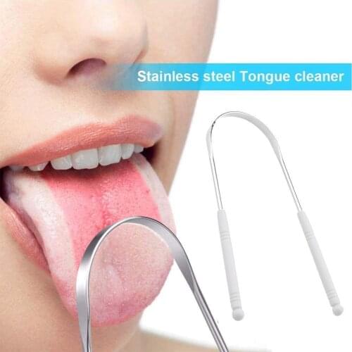 1pcs Tongue Scraper Steel Oral Tongue Cleaner Brush Tongue Toothbrush Oral Hygiene High Quality
