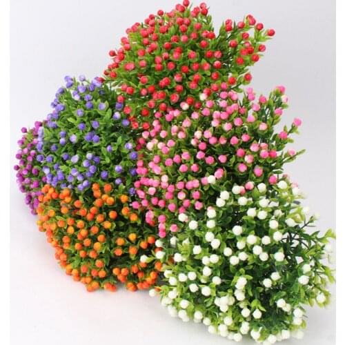 10 Bundles Artificial Flowers Plastic Shooting Props Crafts Flower Plants Simulation Milan Grain Single Fake Flower Ornaments
