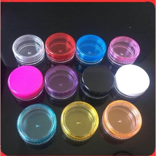 100Pcs Plastic Small Bottle Cosmetic Empty Jar Pot Eyeshadow Lip Balm Face Cream Sample Container 5g Sample Pots