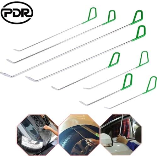PDR 8pcs/set Rod Paintless Dent Removal Car Body Puller Push Rod Tail Hail dent Repair Kit car repair hooks crowbar