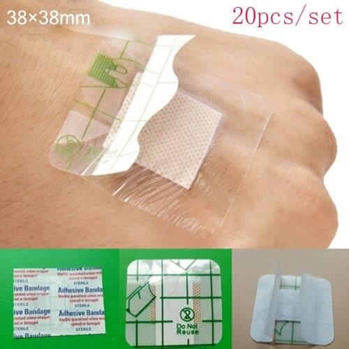 20PCS/Set Professional Medical Adhesive Square Wound Sticker Waterproof Portable Health Care Product For Outdoor Camping
