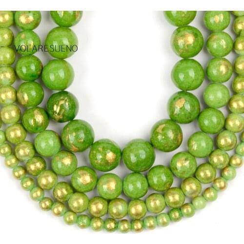 4/6/8/10mm Natural Stone Olive Green Jades Beads For Jewelry Making DIY Loose Round Spacer Beads Bracelet Charms Accessories