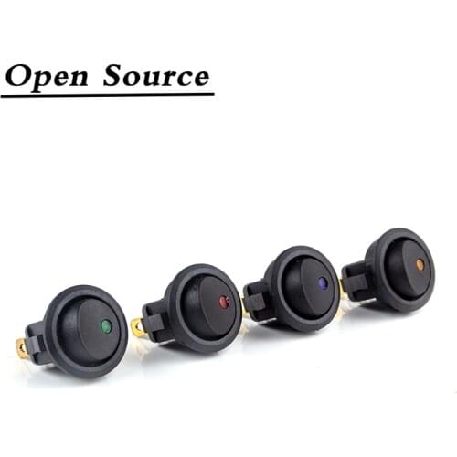 4Pcs DC12V Waterproof ON/OFF Car Round Rocker LED Light Toggle Switches Red&Blue&Yellow&Green Switches Accessories