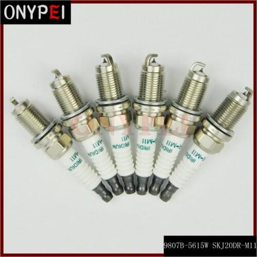 6PCS 9807B-5615W SKJ20DR-M11 Iridium Spark Plug 9807B5615W SKJ20DRM11 9807B 5615W SKJ20DR M11 For Honda Accord CR-V Acura RL TSX