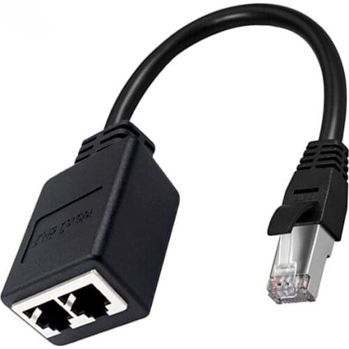 Accessories 1 Male To 2 Female Hub RJ45 Gigabit Ethernet Splitter Socket Fast Plug Play High Speed Transmission Network Adapter