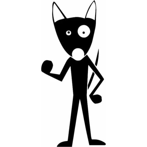 Car Stickers Puppy PVC Decals Cute Cartoon Dog Car Stickers Funny Patterns Black/silver 7.3x16.6cm