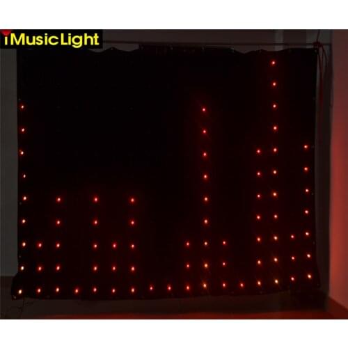 Free shipping P18 3Mx8M LED Cloth,DMX LED Vision Curtain,LED Video Curtain,60 kinds of built-in Programs