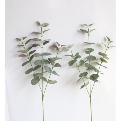 5pcs/lot European gold money leaf Bouquet Plastic Home Wedding Hotel Decoration Plant Artificial Eucalyptus Leaves Branches