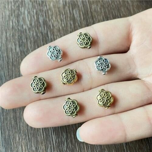 JunKang 20pcs flower perforated beads connectors for fashion jewelry making DIY handmade bracelet necklace accessory material