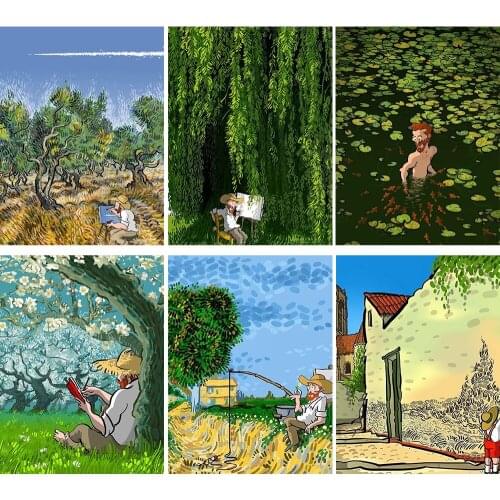 5D New DIY Diamond Painting Van Gogh Illustration Three-dimensional Home Rhinestone Decoration Painting Can Be Customized
