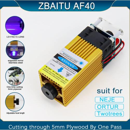 40W-Pro laser module, built-in FAC, laser head, Adjustable focal length, cutting 5mm plywood by one pass, stainless steel egrav