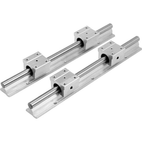 Linear Rails and Bearings,2Pcs Linear Guide Rail 300mm +4Pcs Linear Bearing 12mm Slide Blocks SBR12UU