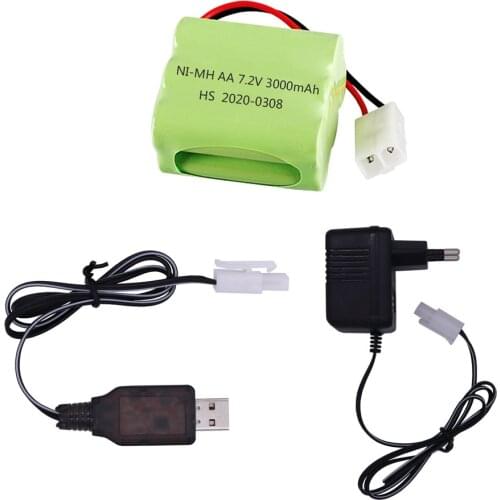 7.2V 3000mah NiMH Battery and USB Charger For RC Toy Electric toy security facilities electric toy AA battery 7.2v battery pack