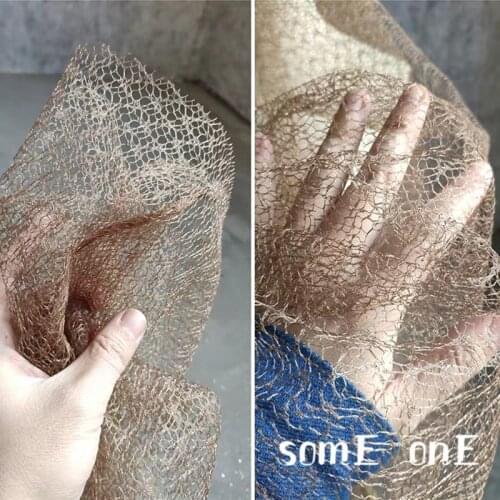 New Mesh tulle Fabric khaki Hollow out DIY Patchwork bazin riche pettiskirt Skirt Dress Lace Designer Fabric 50*155cm