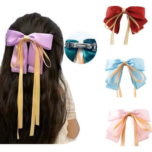 New Children Bowknot Hairpin Princess Girls Ribbon Tassel Spring Clip Kids Top Clips Hairband Barrettes Hair Accessories