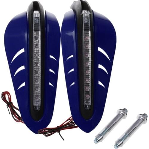 A Pair Replacement Motorbike Handguards & LED Daytime Running Lights Blue For Honda For Yamaha For Suzuki