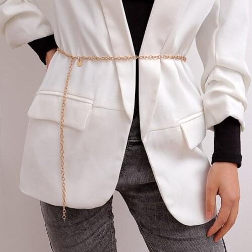 Fashion Vintage Metal Golden Waist Chain Women Belts Luxury Designer Waistband Body Chain Belt