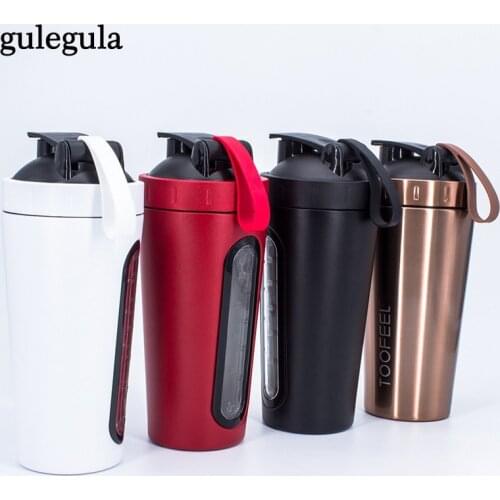 700ML Stainless Steel Whey Protein Powder Shaker Bottles with Stirring Balls Fitness Sports Mixing Water Cups Portable Drinkware