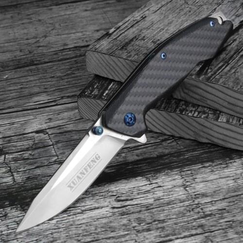 Outdoor Folding Knife 9cr18MoV Steel Field Hunting and Fishing High Hardness Short Knives Self-defense Survival Pocket Knife