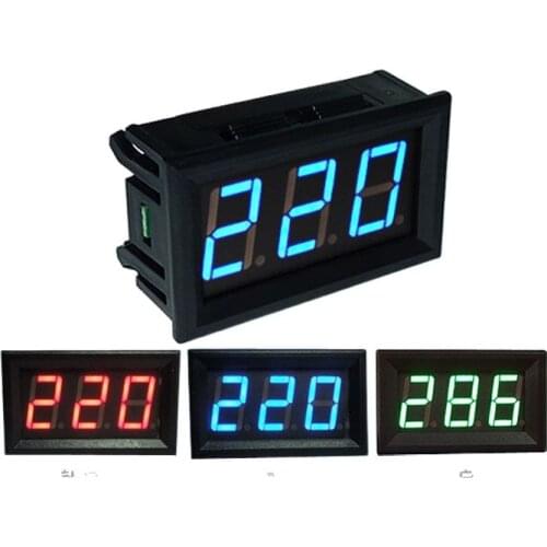 LED Digital display two line AC voltmeter head Two-wire digital voltmeter AC220V Mains supply 380V Industrial electricity