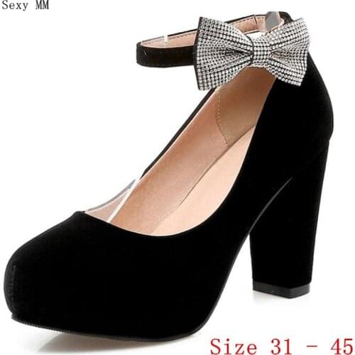 Women High Heel Shoes Platform Pumps Woman Thin High Heels Party Wedding Shoes Ladies Kitten Heels Small Plus Size 31 - 45