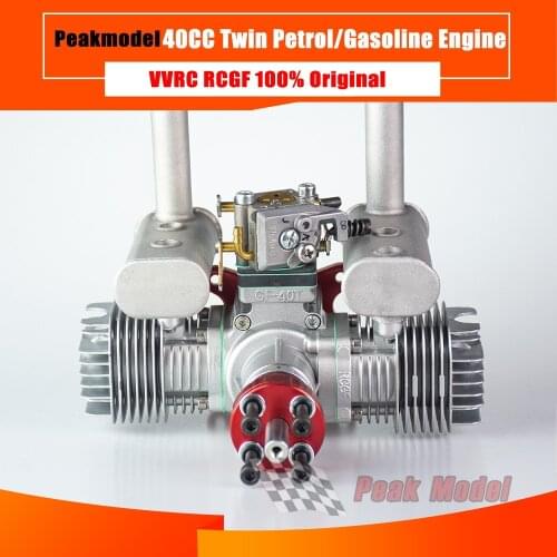 VVRC RCGF 40cc Twin Cylinder Petrol/Gasoline Engine Dual Cylinder with Muffler/Igniton/Spark Plug for RC Model Airplane