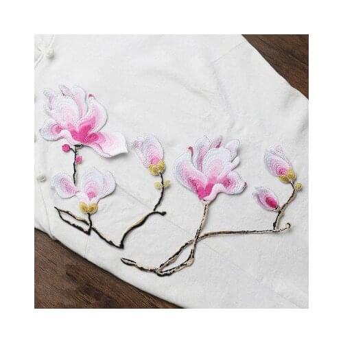 Yulanmagnolia 2pcs/set Embroidered Applique patches for clothing sewing skirt fabric patch garment Accessories Diy decoration