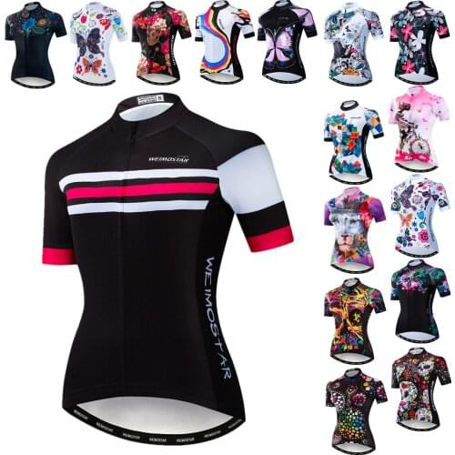 Women Cycling Jerseys Summer Short Sleeve Bicycle Shirts Breathable Mountain Bicycle Clothes Quick Dry Bicycle Tops