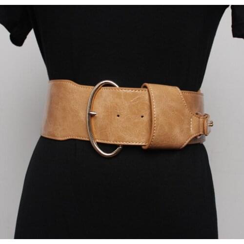Womens runway fashion pu leather Cummerbunds female Dress Corsets Waistband Belts decoration wide belt R1664