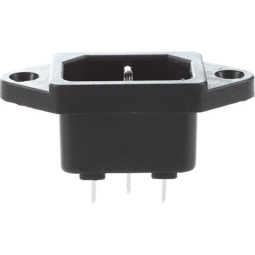 10 Pcs Black 3 Pins IEC320 C14 Inlet Power Plug Socket AC 250V 10A