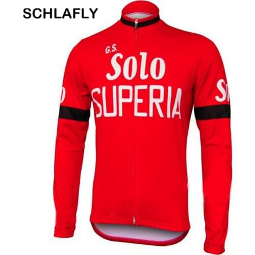 2019 men cycling jersery long sleeve retro bike winter fleece wool & no fleece wear bicycle clothing red schlafly autumn