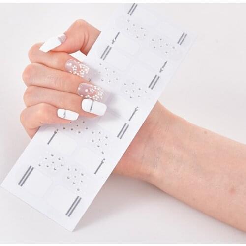 22 Tips/Sheet Nail Stickers With Stripes And Flowers Nail Sticker set Nail Wraps DIY Self Adhesive Nail Sticker Women Salon