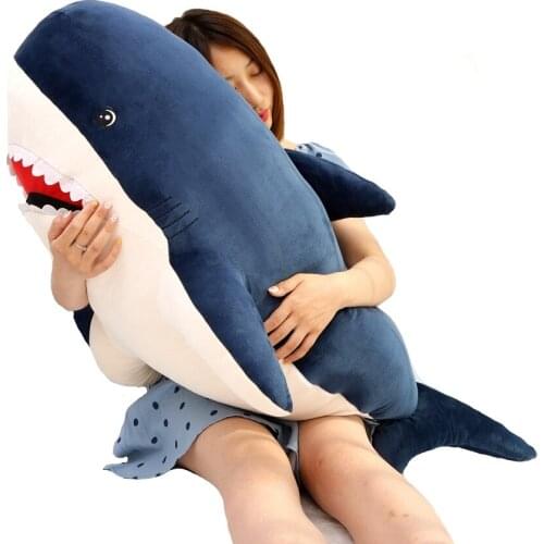 80/55cm Soft Shark Plush Toys Shark Stuffed Doll Pillow Cushion Kids Children Toys Birthday Christmas Gifts