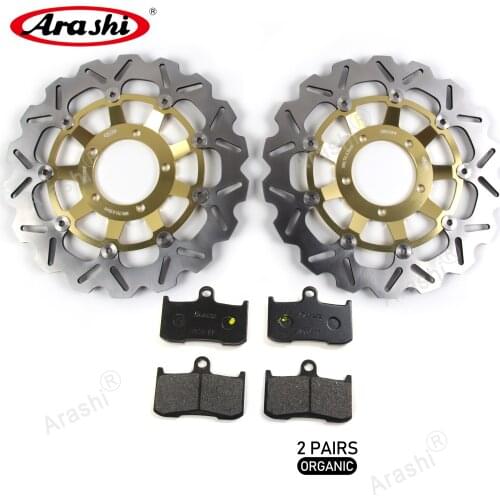 ARASHI 1Pair CNC Floating Front Brake Discs Disk Rotors Pads For Street Triple 675 R 2009 2010 2011 2012