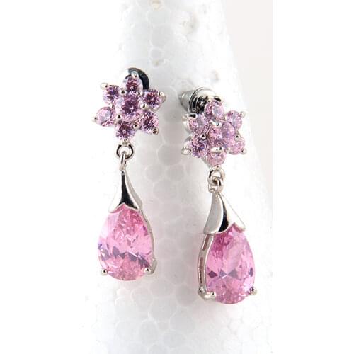 MOODPC Free shipping Ladies Luxury Drop Earrings Flower Zirconia Earring Top Quality Nickel & Lead Free