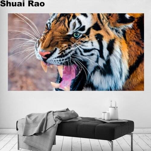 Big size animal diamond painting tiger Wall Art Picture diamond mosaic full square round drill diamond embroidery sale New gift