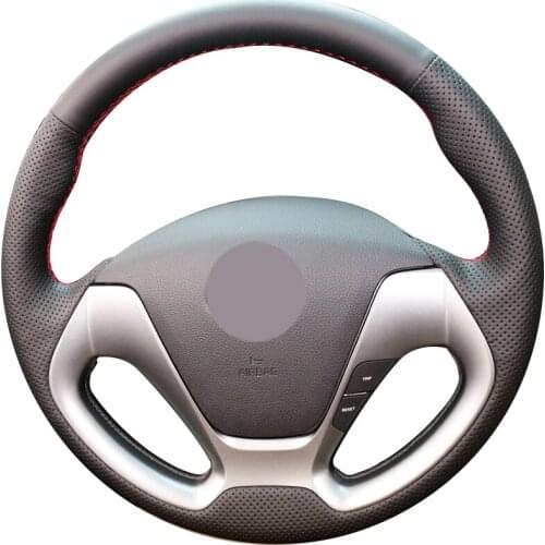 Black Synthetic Leather Car Steering Wheel Cover for Kia K3 2013 K2 Rio 2015 2016 Ceed Cee'd 2012-2017 Cerato 2013-2017