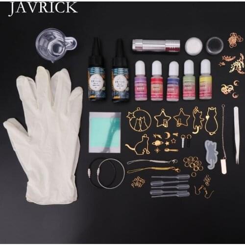 Epoxy Mold Hand-made Materials DIY Craft Cat Metal Frame Starry Sky Glue Newbie Set Ear Hook Mold Jewelry Making Kit Tools