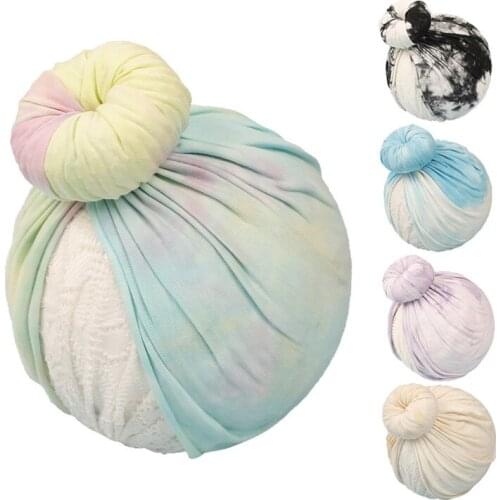Four Seasons Europe And The United States New Baby Girl Hats Bohemian Tie-Dye Donuts Childrens Cotton Hats Baby Indian Caps