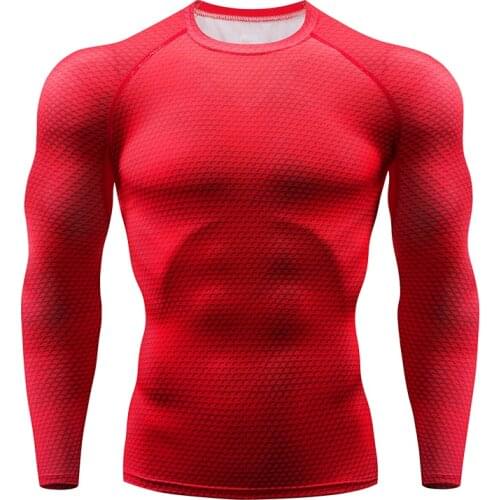 Newest Running Shirt Men Bodybuilding Sport T-shirt Long Sleeve Compression Top Gym T Shirt Men Fitness Tight Rashgard MMA Male