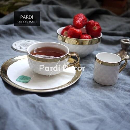 Italy Style Prismatic Gilt Coffee Mug/ Tea Cup/ Dessert Plate/ Bowl Decoration Tableware 1pc/lot