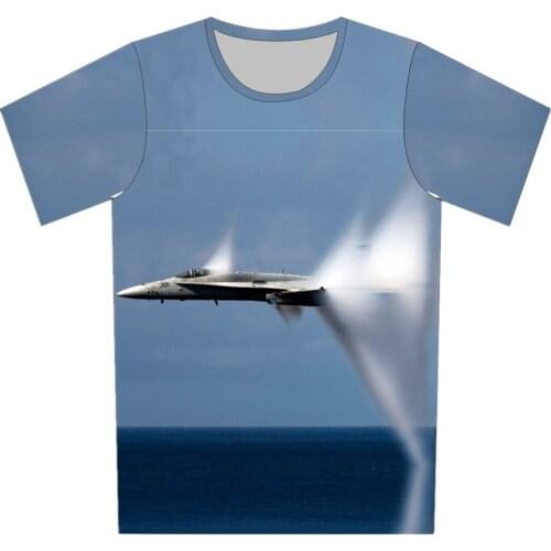 Joyonly 2018 Summer Children Creative 3d T shirt Space Blue Galaxy Fighter Design T-shirt Boys Girls Kids Cool Clothing Tees