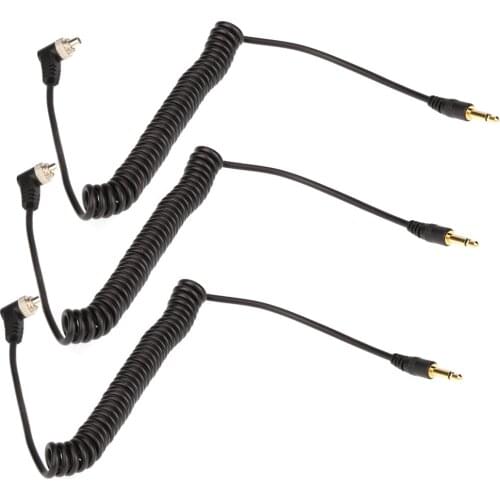 3.5mm Flash Sync Cable Cord with Screw Lock to Male Flash PC for Canon Nikon PIXE