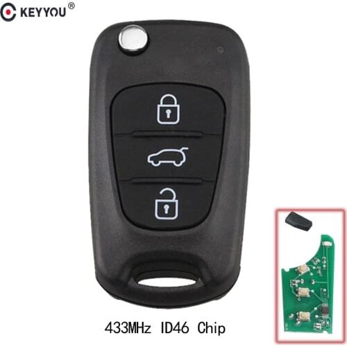 KEYYOU 3 Buttons Flip Folding Smart Remote Car Key For KIA K2 K5 Rio Sportage Sorento Forte Fob Remote Control 433Mhz ID46 Chip