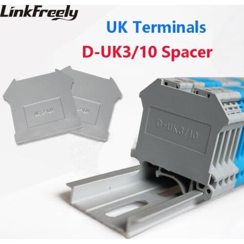 D-UK3/10 100pcs Wire Screw Terminal Spacer Block to Match UK3 -16N UK3N UK5N UK6N UK10N UK16N Fast Splice Crimp Terminals